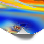 Abstract marmer Vloeibaar Kleurrijk Glanzend Poste Perfect Poster (Hoek)