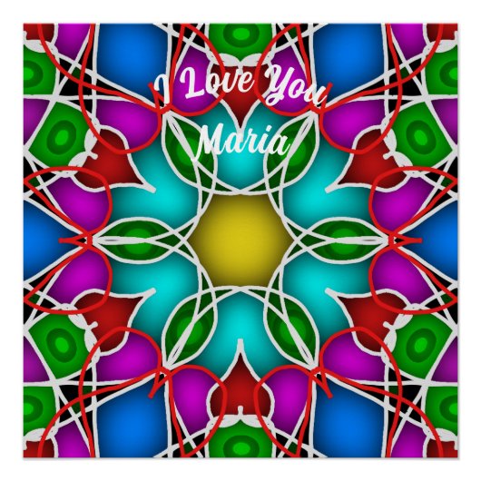 Abstract marmer Vloeibaar Kleurrijk Glanzend Poste Perfect Poster (Voorkant)