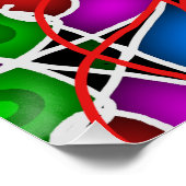 Abstract marmer Vloeibaar Kleurrijk Glanzend Poste Perfect Poster (Hoek)