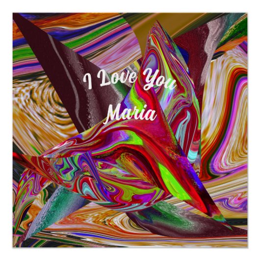 Abstract marmer Vloeibaar Kleurrijk Poster (Voorkant)