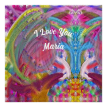 Abstract marmer Vloeibaar Kleurrijk Poster
