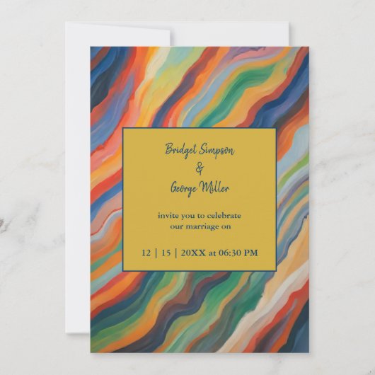 abstract marmeren afrikaanse bestemming bruiloft kaart (Voorkant)