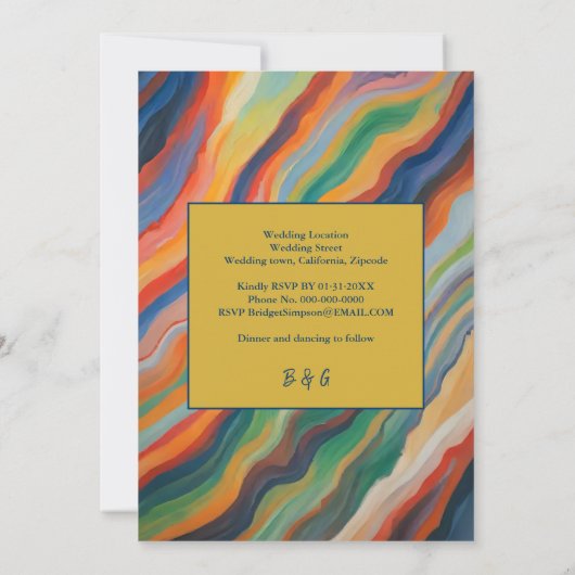 abstract marmeren afrikaanse bestemming bruiloft kaart (Achterkant)