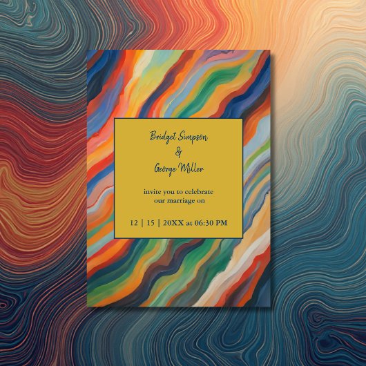 abstract marmeren afrikaanse bestemming bruiloft kaart