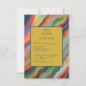 abstract marmeren afrikaanse bestemming bruiloft RSVP kaartje (Voorkant)