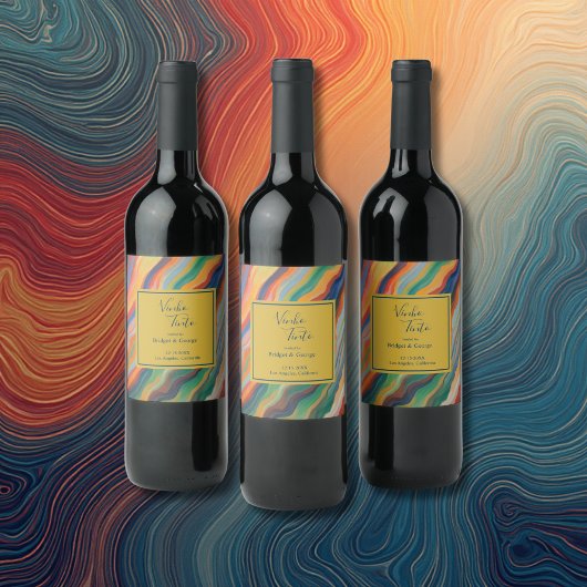 abstract marmeren afrikaanse bestemming bruiloft wijn etiket