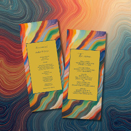 abstract marmeren afrikaanse bestemming huwelijksm programmakaart