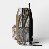 Abstract marmeren wervelpatroon-zwart bruin grijs  bedrukte rugzak (Rechts)