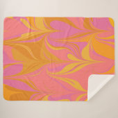 Abstract marmerontwerp in roze en goudkleurig sherpa deken (Voorkant (horizontaal))