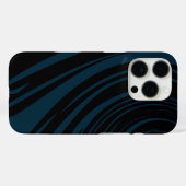 Abstract marmerpatroon in zwart en Blauwgroen Case-Mate iPhone Case (Achterkant (horizontaal))