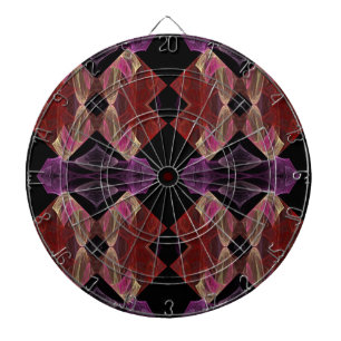 Abstract Maroon Paars Fractal Dart Board Dartbord