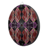 Abstract Maroon Paars Fractal Dart Board Dartbord (Voorkant Rechts)