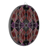 Abstract Maroon Paars Fractal Dart Board Dartbord (Voorkant Links)