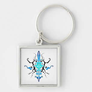Abstract Masker Stam Tattoo Ontwerp - blauw Sleutelhanger