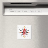 Abstract Masker Stam Tattoo Ontwerp - rood Magneet (Insitu (Vaatwasser))