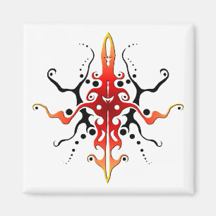Abstract Masker Stam Tattoo Ontwerp - rood Magneet