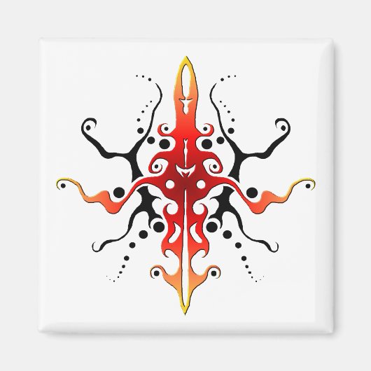 Abstract Masker Stam Tattoo Ontwerp - rood Magneet (Voorkant)