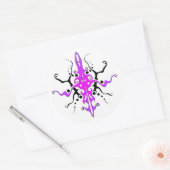 Abstract Masker Tribal Tattoo Design - roze Ronde Sticker (Envelop)