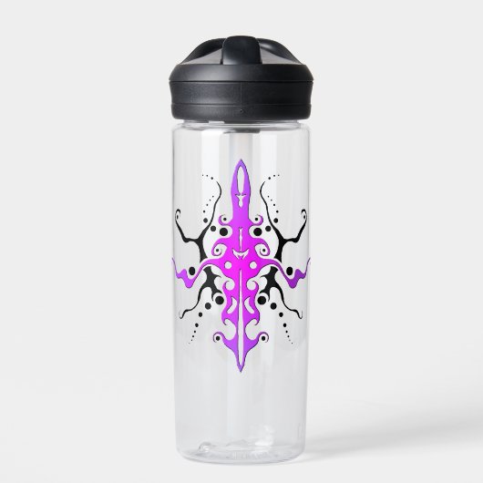 Abstract Masker Tribal Tattoo Design - roze Waterfles (Voorkant)