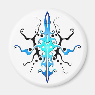 Abstract Masker Tribal Tattoo Ontwerp - blauw Magneet