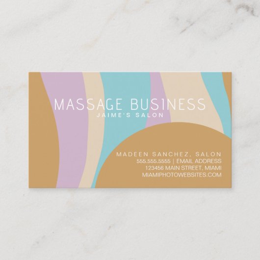 Abstract Massagesalon Groovy Haarontwerper  Visitekaartje (Voorkant)