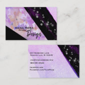 *~* Abstract Matig Klitter Geometric Black Visitekaartje (Voorkant / Achterkant)