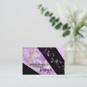 *~* Abstract Matig Klitter Geometric Black Visitekaartje (Staand voorkant)