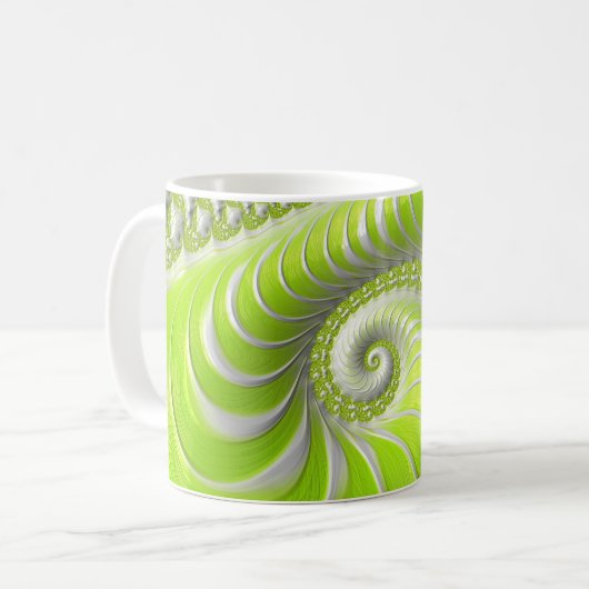 Abstract Matig Spiral Fractal Koffiemok (Voorkant links)