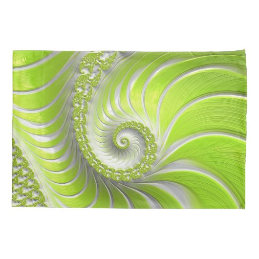 Abstract Matig Spiral Fractal Kussensloop (Achterkant)