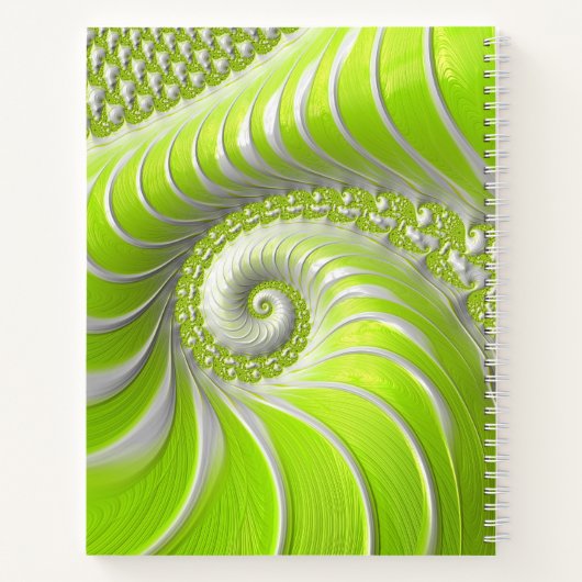 Abstract Matig Spiral Fractal Notitieboek (Achterkant)