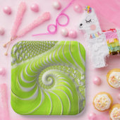 Abstract Matig Spiral Fractal Papieren Bordje (Feest)