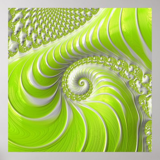 Abstract Matig Spiral Fractal Poster (Voorkant)