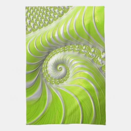 Abstract Matig Spiral Fractal Theedoek (Verticaal)