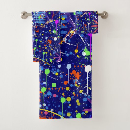 Abstract maximalisme: reuzenrad 's nachts bad handdoek (Insitu)