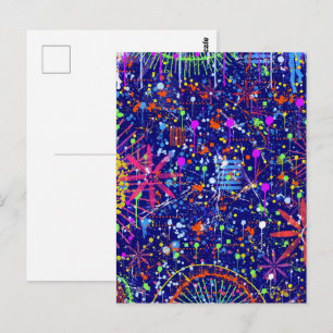Abstract maximalisme: reuzenrad 's nachts briefkaart
