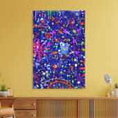 Abstract maximalisme: reuzenrad 's nachts canvas afdruk (Insitu (Woonkamer))
