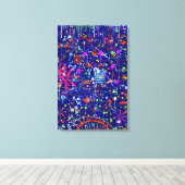 Abstract maximalisme: reuzenrad 's nachts canvas afdruk (Insitu (Houten vloer))