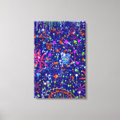 Abstract maximalisme: reuzenrad 's nachts canvas afdruk (Voorkant)