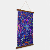Abstract maximalisme: reuzenrad 's nachts hangend wandkleed (Gebogen)