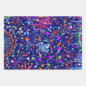 Abstract Maximalisme: Reuzenrad 's Nachts Inpakpapier Vel (Voorkant)
