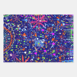 Abstract Maximalisme: Reuzenrad 's Nachts Inpakpapier Vel