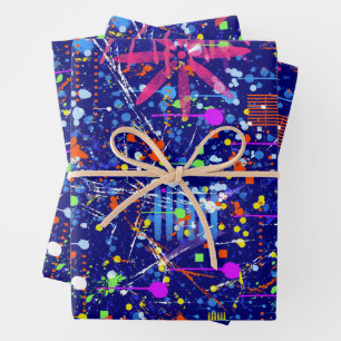 Abstract Maximalisme: Reuzenrad 's Nachts Inpakpapier Vel