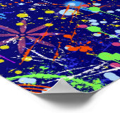 Abstract maximalisme: reuzenrad 's nachts poster (Hoek)