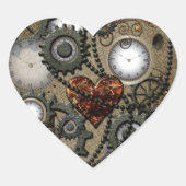 Abstract mechanisch ontwerp hart sticker (Voorkant)