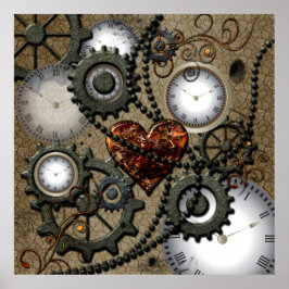 Abstract mechanisch ontwerp poster