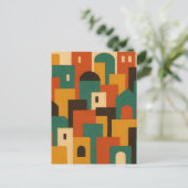 Abstract Mediterraans dorpsgeometrisch Briefkaart (Staand voorkant)