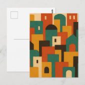 Abstract Mediterraans dorpsgeometrisch Briefkaart (Voorkant / Achterkant)