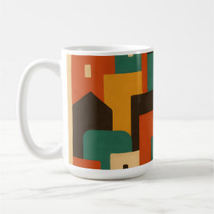 Abstract Mediterraans dorpsgeometrisch Koffiemok