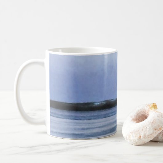 Abstract meer bevroren koffiemok (Met donut)