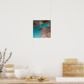 Abstract meer in een grot - Water en rotsstructure Poster (Keuken)